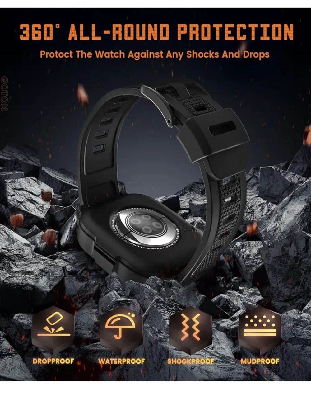 Band with Bumper Face Cover FITS: Apple Watch SE 3/SE 2/SE Series 6,5,4 (44mm)